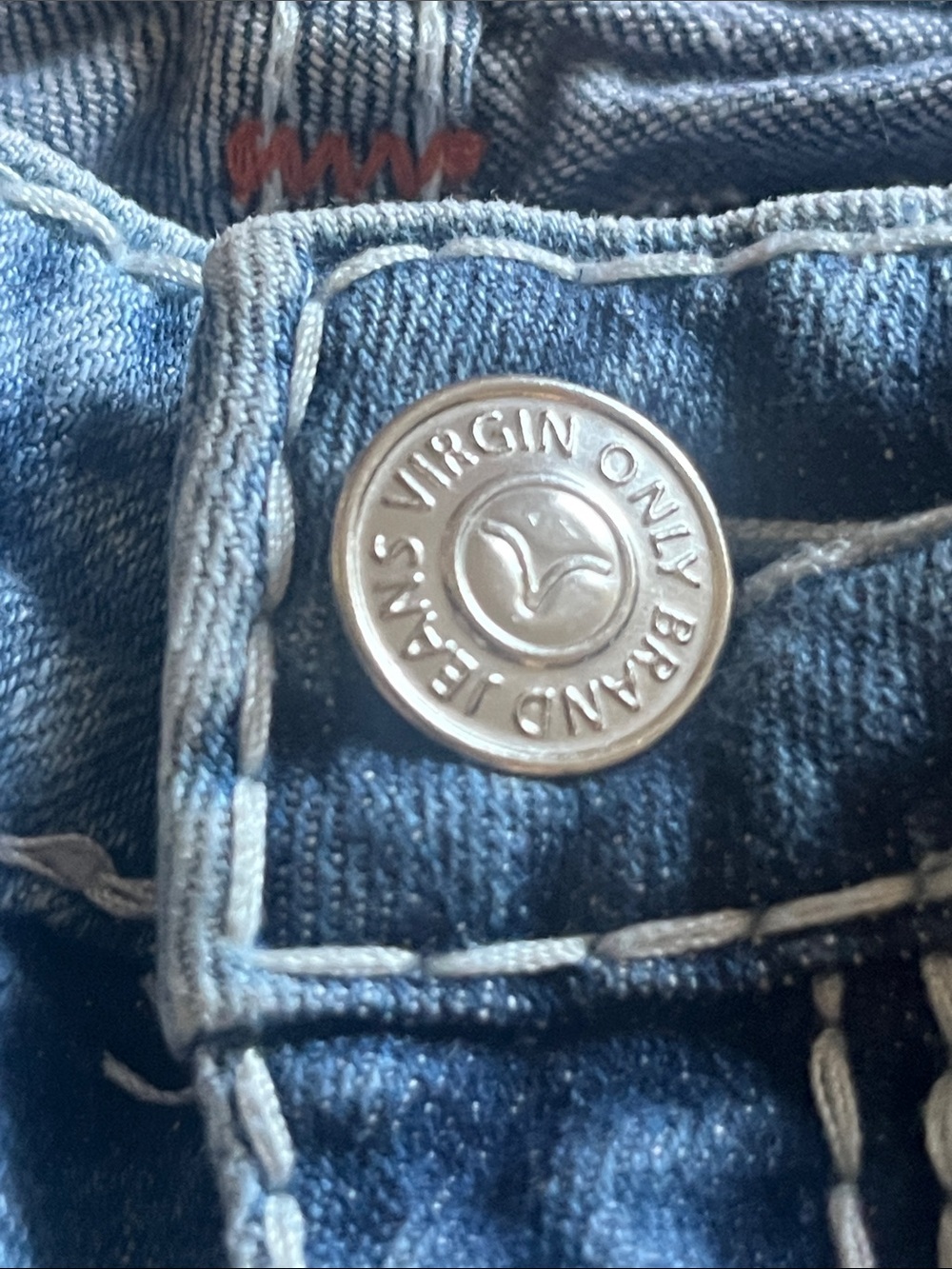 Virgin Jeans Vintage Y2K 2000 Blue Acid Wash Straight Distressed - Picture 6 of 15